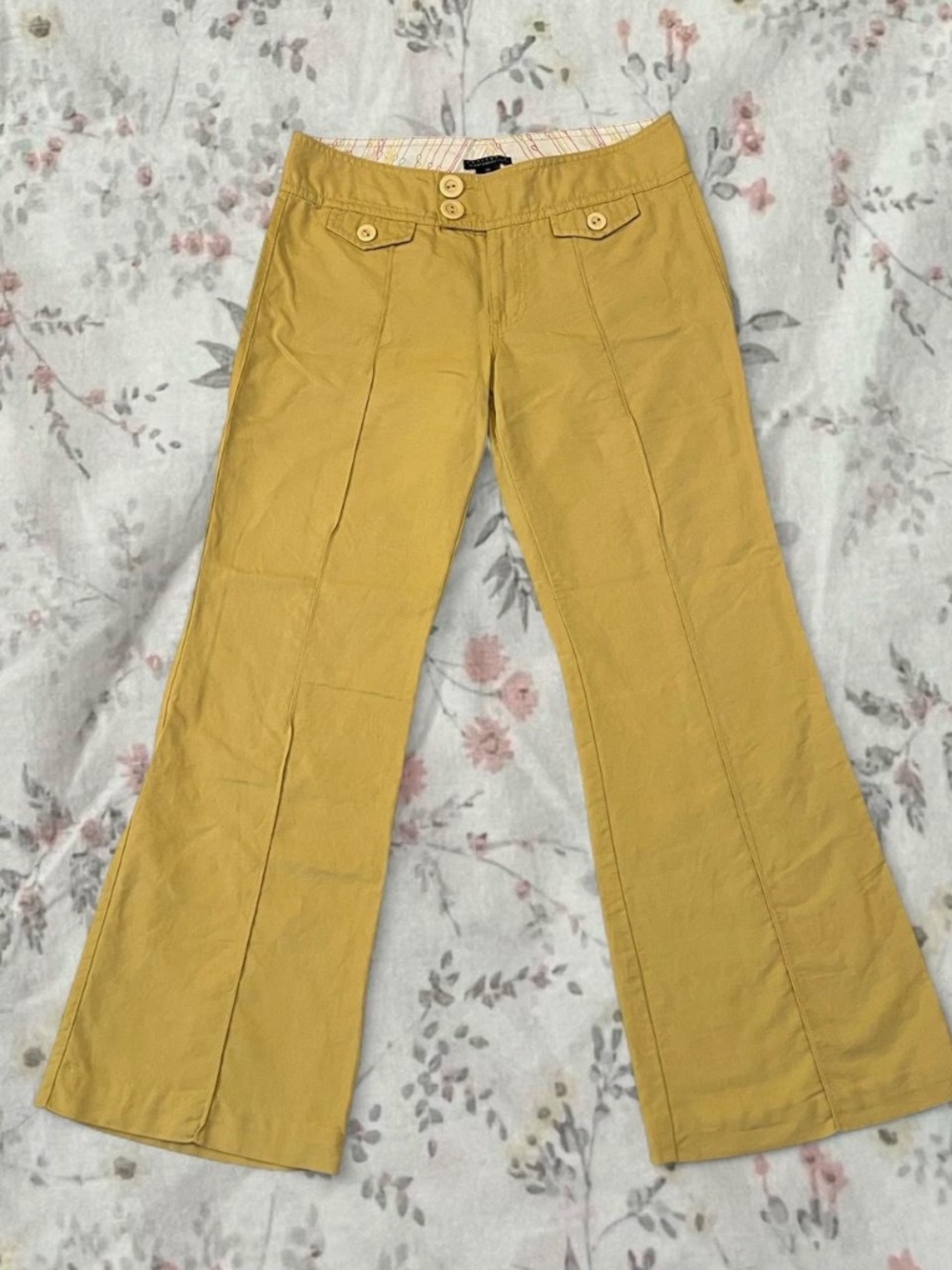 Vintage Y2k Anthropologie Sanctuary Pants Linen Cotton Wide Leg Low Rise Twee